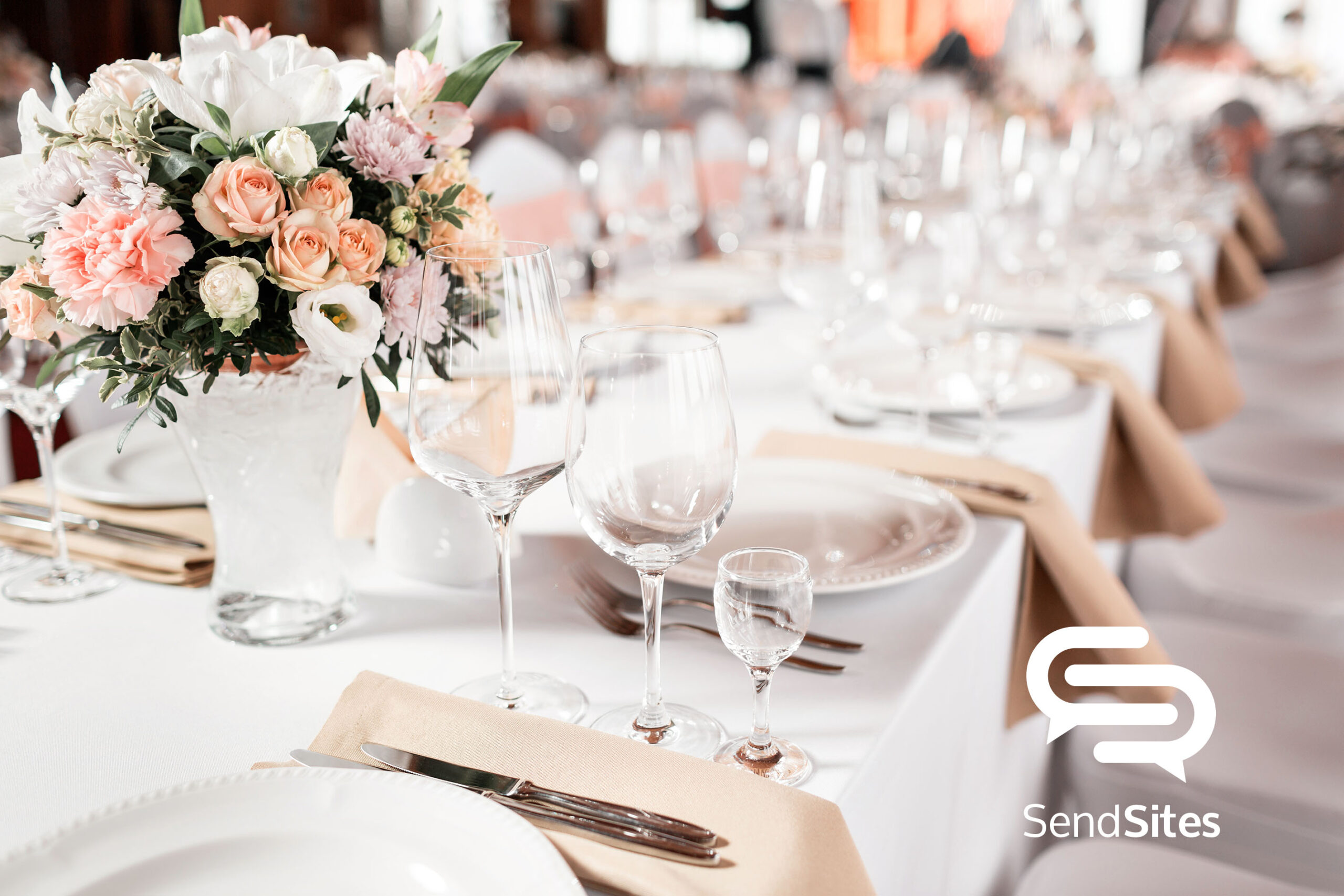 Wedding venue table setting