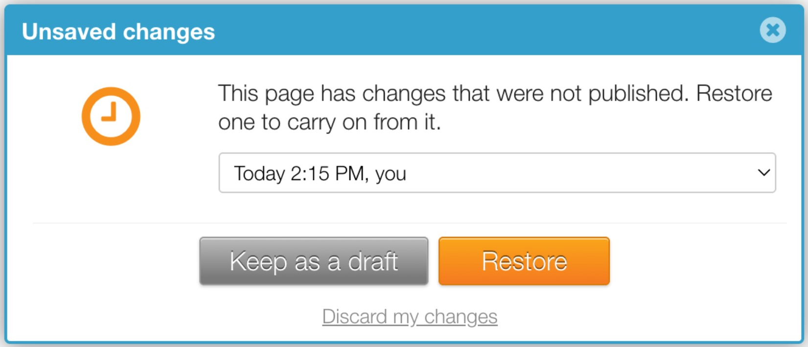 Unsaved changes dialog
